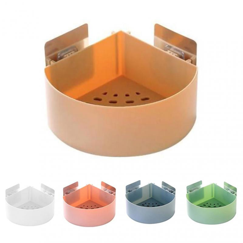 1db sarok tároló állvány műanyag fürdőszobai tároló polcok öntapadó mosogató szivacstartó Üreges lefolyó kosár konyhai rendszerező