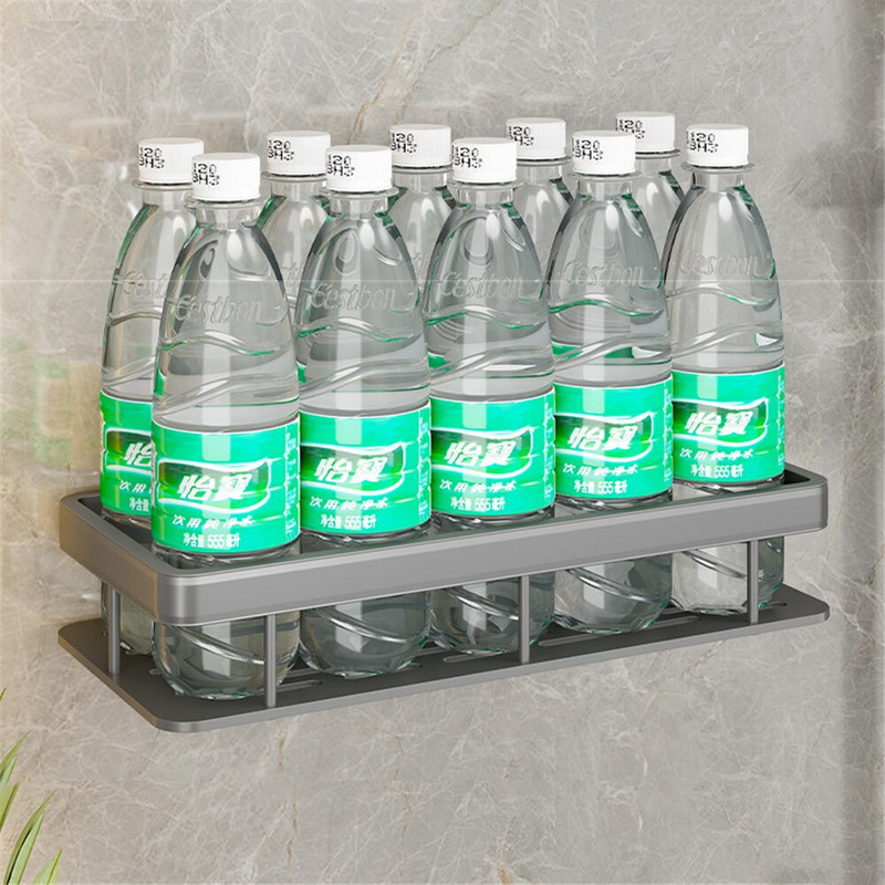 Fürdőszoba tároló polcok Falra szerelhető zuhany tároló állvány fúrás nélküli sarokrendező polc fürdőszobai kiegészítők