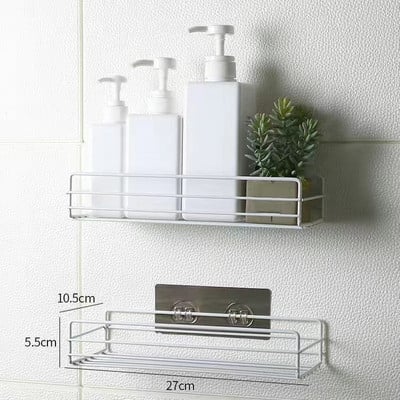 Fürdőszoba polcrendező Tárolópolc Állítható falra szerelhető polctartó tapadókoronggal használható fürdőszobai konyhához nappali