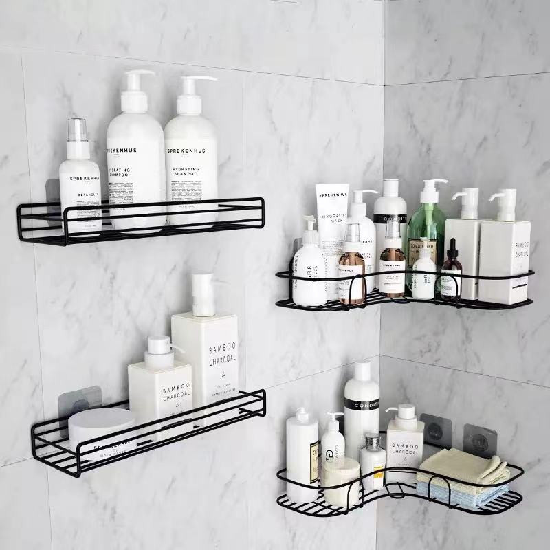 Fürdőszoba polcrendező Tárolópolc Állítható falra szerelhető polctartó tapadókoronggal használható fürdőszobai konyhához nappali