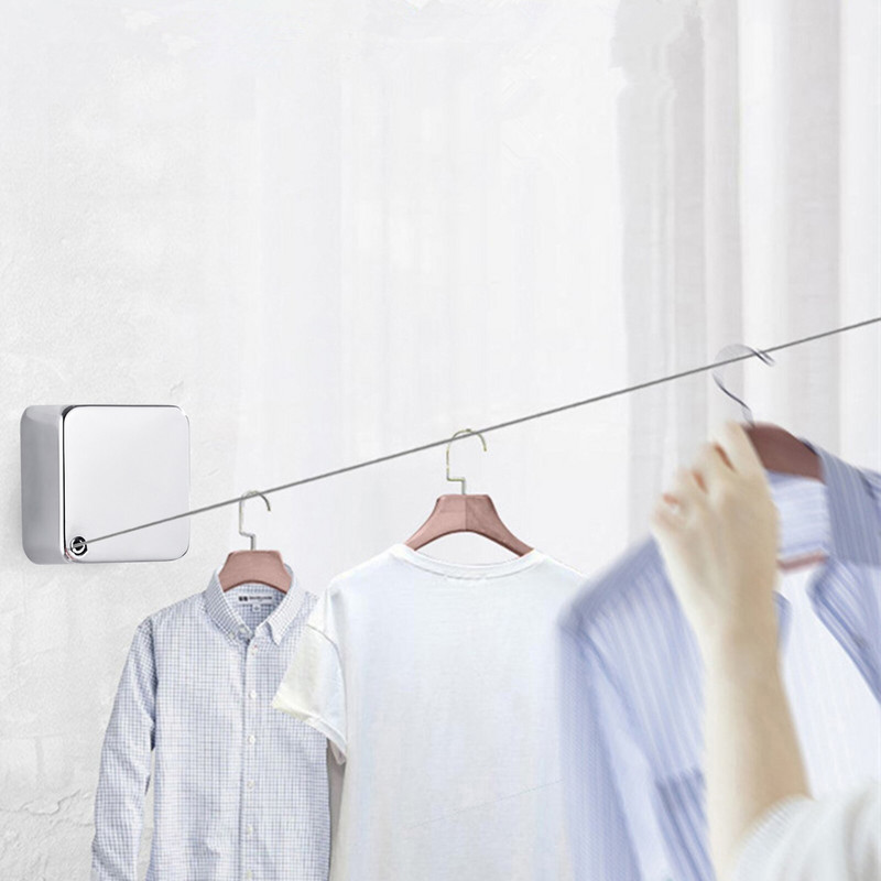 3,5 M automatikus visszahúzható szárítóállvány 304 rozsdamentes acél ruhakötél tartós visszahúzható kötél beltéri 20 kg terheléshez