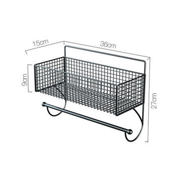 Кошница за съхранение в баня Монтирана на стена Без пробиви Проста модерна поставка за кърпи Многофункционална грижа за кожата Шампоан Организатор за измиване на тяло