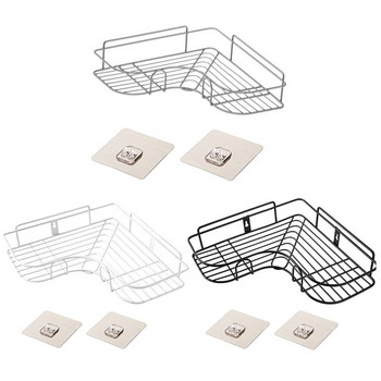 1x Ъглов рафт за баня от неръждаема стомана Душ Шампоан Сапун Козметични рафтове Аксесоари за баня Органайзер за съхранение Държач