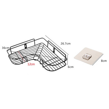 1x Ъглов рафт за баня от неръждаема стомана Душ Шампоан Сапун Козметични рафтове Аксесоари за баня Органайзер за съхранение Държач