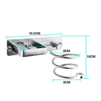 Стенен държач за сешоар Спирала за изправяне Органайзер за съхранение Поставка Закачалка Баня Бръснарница Салон Рафт Аксесоари за