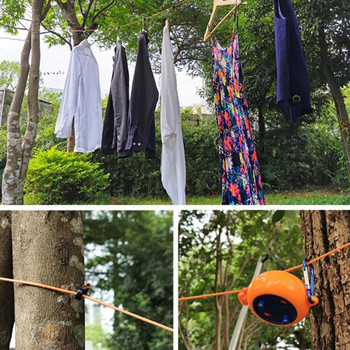 Прибираща се стойка за сушене на дрехи Преносима въже за дрехи с щипки Фиксирана катарама Пътуване Къмпинг Хотел Връв за дрехи на открито