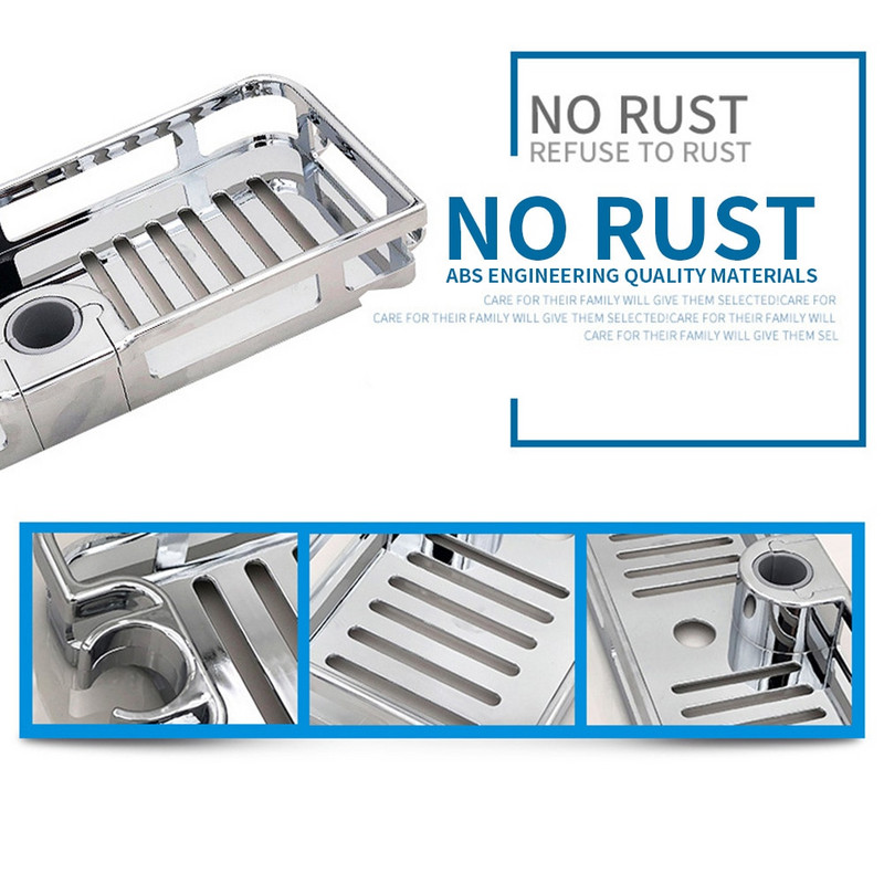 Többfunkciós fürdőszobai emelőrúd kivehető állvány fúrószappan tartó nélkül lakberendezési rendszerező zuhanypolc tároló állvány