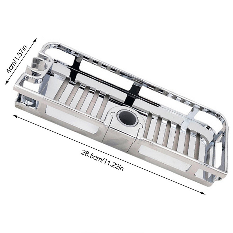 Többfunkciós fürdőszobai emelőrúd kivehető állvány fúrószappan tartó nélkül lakberendezési rendszerező zuhanypolc tároló állvány