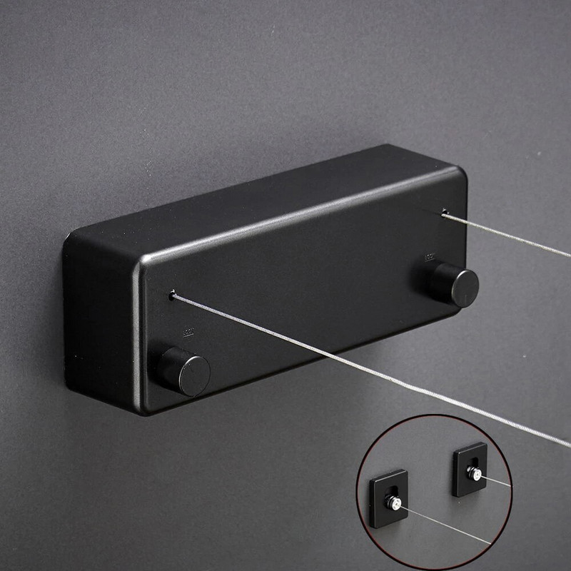 Nauja skalbinių džiovykla, skirta lauke, ištraukiama nerūdijančio plieno virvelė, skalbinių virvelė, skalbinių pakabos, sieninė džiovintuvas, dvisluoksnis stovas