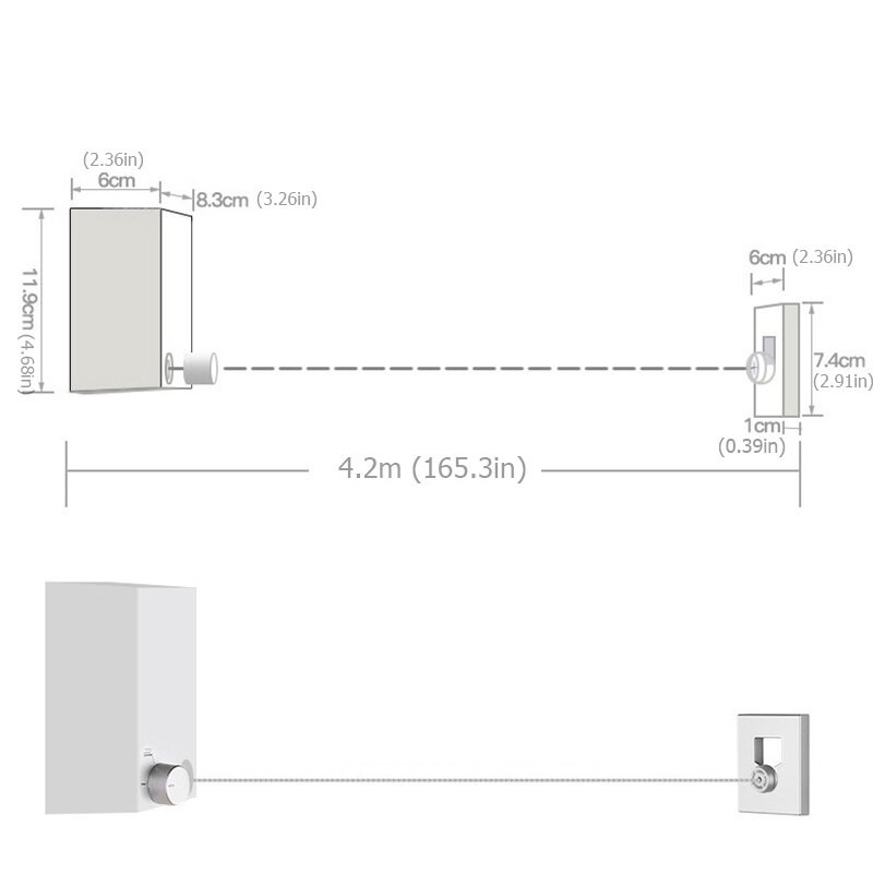 Kültéri ruházati kötél Beltéri behúzható ruhakötél teleszkópos rozsdamentes zsinór ruhaakasztók falra szerelhető szárítóállvány