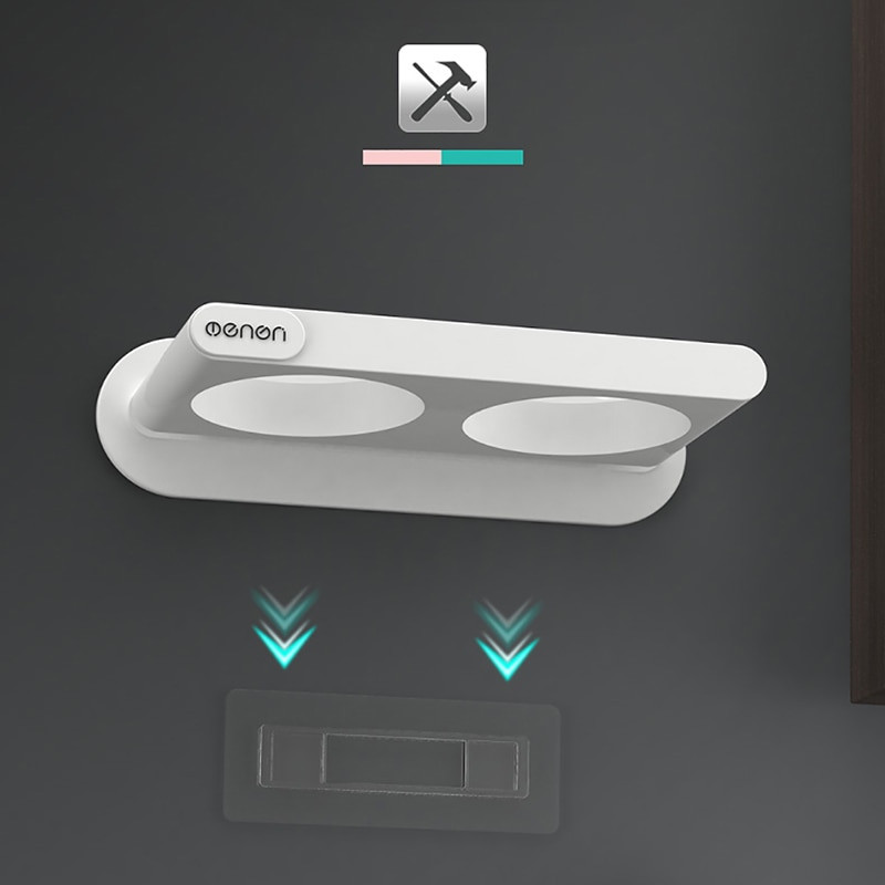 ONEUP hajszárító tartó csészével háztartási falra szerelhető hajszárító tároló polc műanyag rendező állvány fürdőszobai kiegészítők készlet