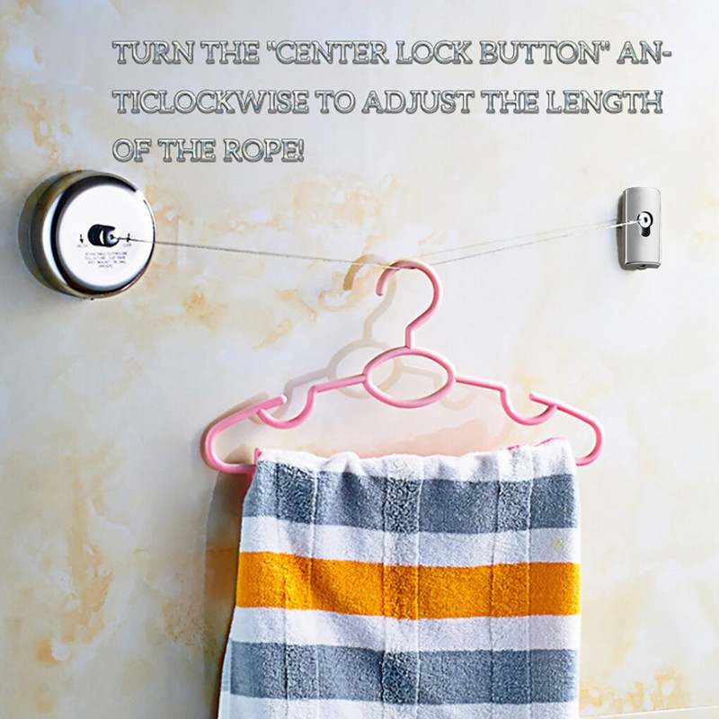 3,8 m ruhaszárító állvány kötél Otthoni tárolás Rozsdamentes acél Kihúzható ruhakötél Ruhaszárító Szervező Ruhafogas