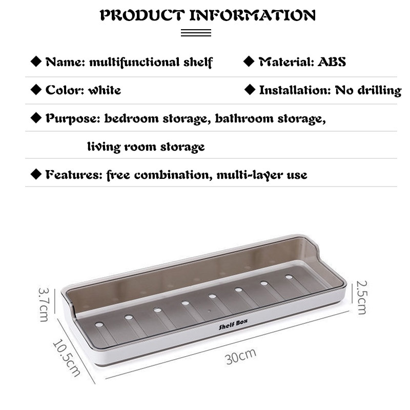 Kupaonski stalak Zidni kuhinjski odvod Polica za začine WC Kutija za sapun Neperforirana ABS plastika Višenamjenska pohrana