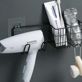 Ütésmentes fürdőszobai hajszárító fogas fogkefetartó Falra szerelhető borotvaállvány Otthoni WC kellékek fürdőszobai kiegészítők