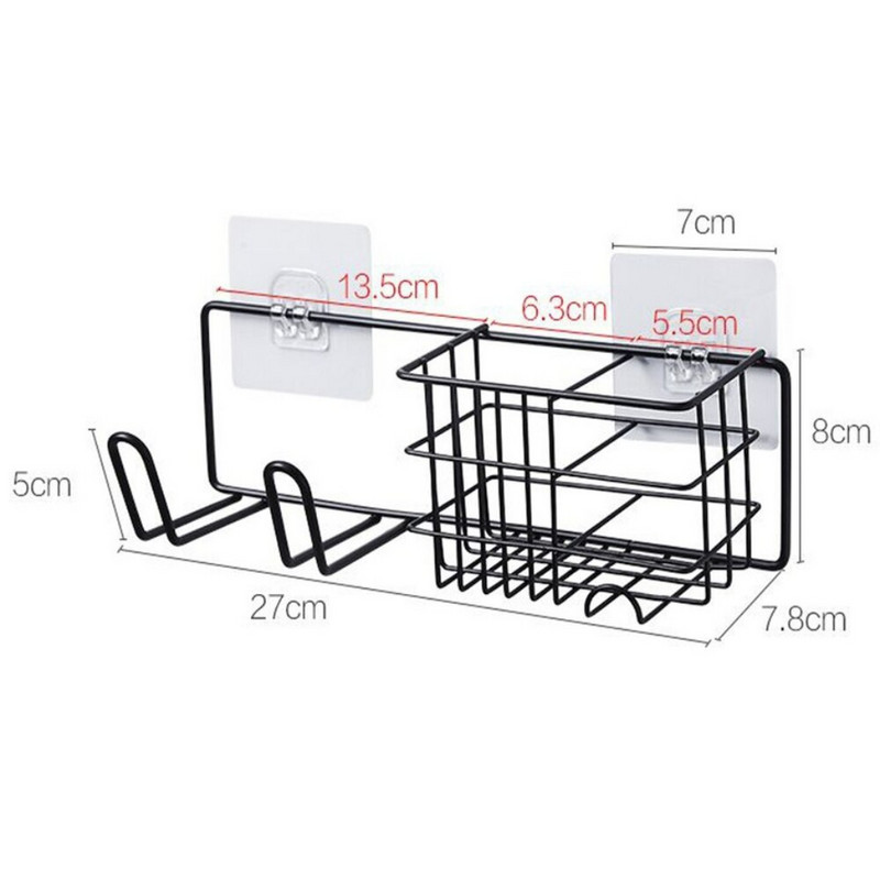 Ütésmentes fürdőszobai hajszárító fogas fogkefetartó Falra szerelhető borotvaállvány Otthoni WC kellékek fürdőszobai kiegészítők