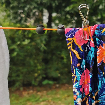 Въже за дрехи без дупки Прибираща се преносима стойка за сушене за пътуване Къмпинг на открито Ветроустойчива преносима линия за сушене на дрехи