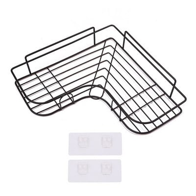 Fürdőszoba polc Zuhanypolcok Sampon tároló állvány Konyhai tároló tartó Lyukasztó nélküli falra szerelhető rendező Fürdőszoba kiegészítők