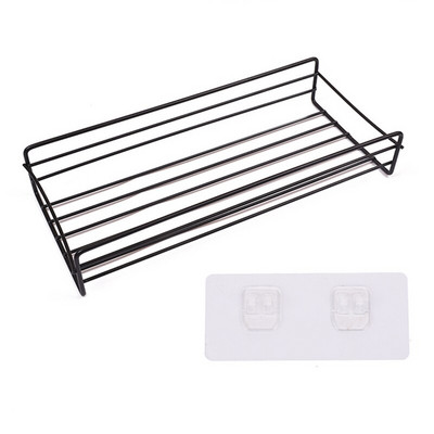 Fürdőszoba polc Zuhanypolcok Sampon tároló állvány Konyhai tároló tartó Lyukasztó nélküli falra szerelhető rendező Fürdőszoba kiegészítők