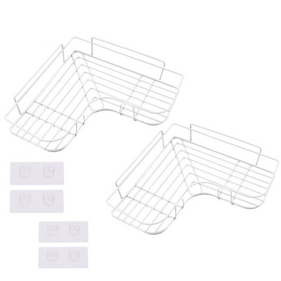 Fürdőszoba polc Zuhanypolcok Sampon tároló állvány Konyhai tároló tartó Lyukasztó nélküli falra szerelhető rendező Fürdőszoba kiegészítők