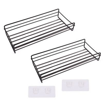 Fürdőszoba polc Zuhanypolcok Sampon tároló állvány Konyhai tároló tartó Lyukasztó nélküli falra szerelhető rendező Fürdőszoba kiegészítők