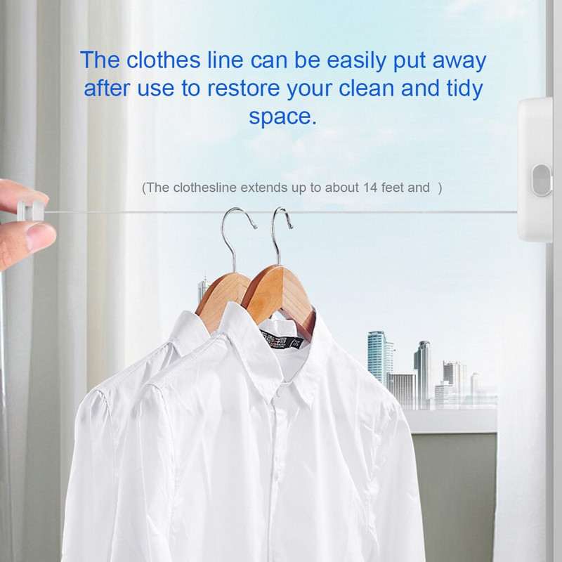 Linie de haine Accesorii pentru baie Suport de uscare Funie Depozitare acasă Suport de rufe retractabil din oțel inoxidabil Hange pentru rufe