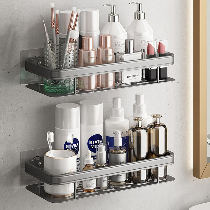 Rafturi pentru baie Suport pentru șampon Suport de depozitare pentru duș montat pe perete Suport organizator de colț din aluminiu Accesorii de bucătărie