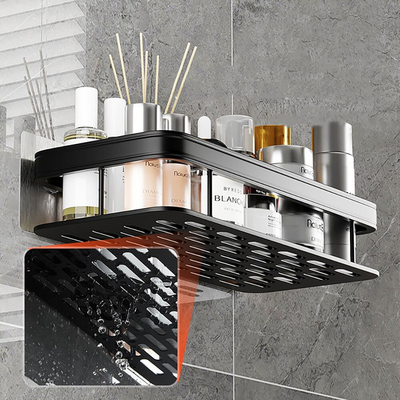 Rafturi pentru baie Suport pentru șampon Suport de depozitare pentru duș montat pe perete Suport organizator de colț din aluminiu Accesorii de bucătărie