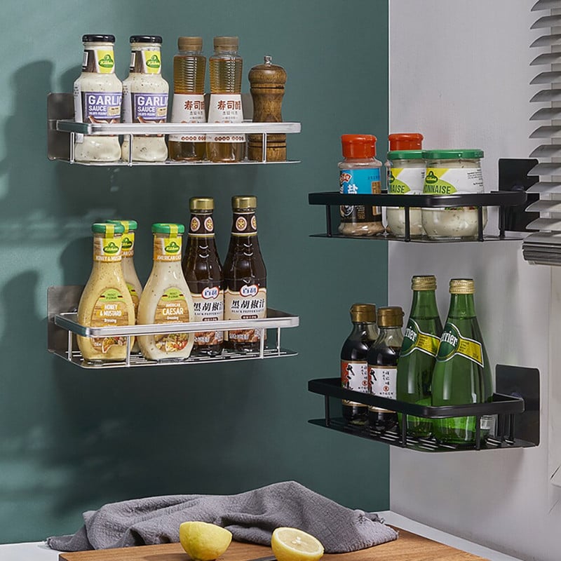 Rafturi pentru baie Suport pentru șampon Suport de depozitare pentru duș montat pe perete Suport organizator de colț din aluminiu Accesorii de bucătărie