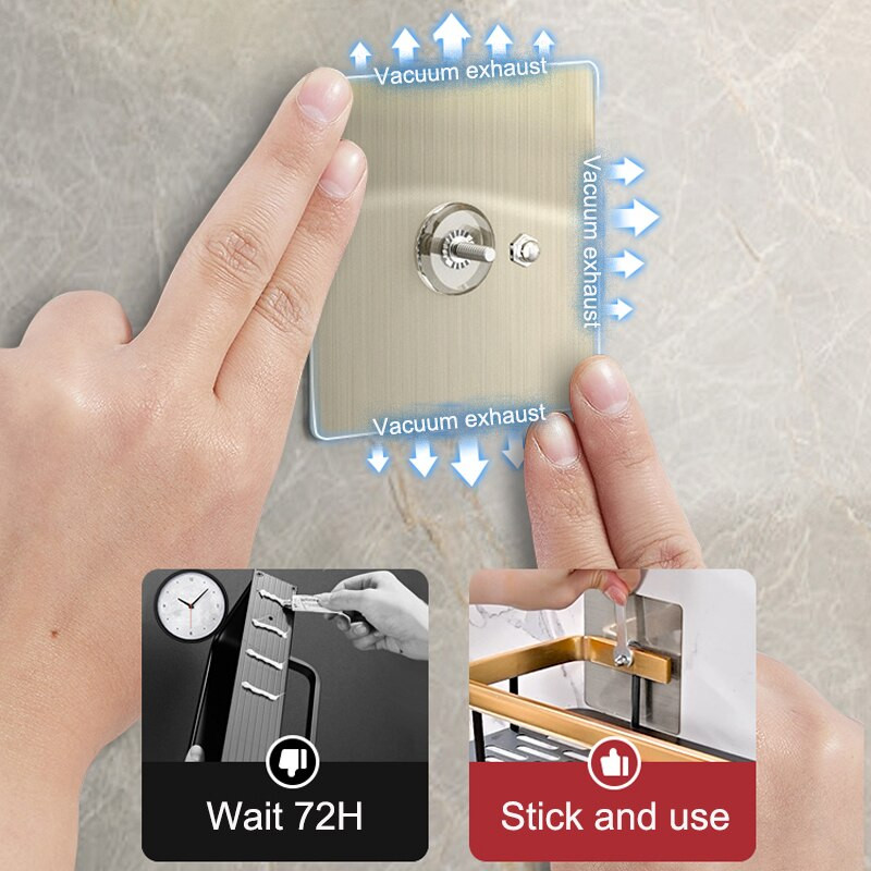 Rafturi pentru baie Raft de colț fără găurire Suport de depozitare pentru șampon pentru duș Raft pentru toaletă Organizator pentru bucătărie Accesorii pentru baie