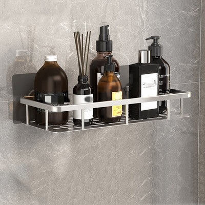 1 buc. Rafturi de depozitare cu montare pe perete fără găurire, raft spațial din aluminiu pentru baie, duș, șampon, suport, accesorii pentru articole de uz casnic