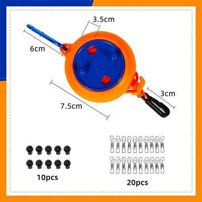 Prijenosni stalak za sušenje odjeće bez rupa na uvlačenje, kampiranje na otvorenom, otporan na vjetar, prijenosni konop za sušenje odjeće s kopčama