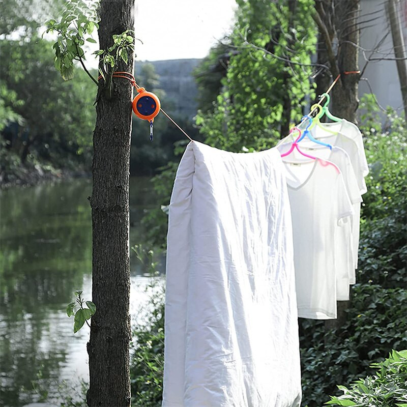 Prijenosni stalak za sušenje odjeće bez rupa na uvlačenje, kampiranje na otvorenom, otporan na vjetar, prijenosni konop za sušenje odjeće s kopčama