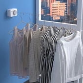 Hordozható ruhaszárító kötél Otthoni Tárolás Acél Kihúzható Ruhakötél Ruhaszárító Rendszerező Fürdőszoba Erkélyhez 87HA