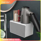 MENGNI kiváló minőségű hajszárító tartó Lyukasztásmentes fürdőszobai polc műanyag fésűs tároló rendszerező állvány fürdőszobai kiegészítő készletek