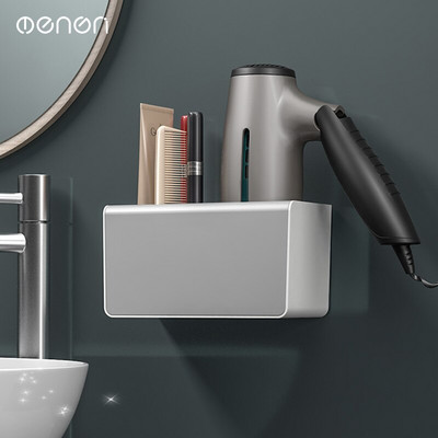 MENGNI kiváló minőségű hajszárító tartó Lyukasztásmentes fürdőszobai polc műanyag fésűs tároló rendszerező állvány fürdőszobai kiegészítő készletek