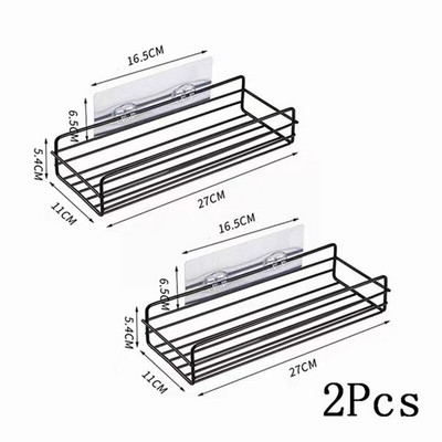 Falra szerelhető polcrendező sampon tároló tartó fúrás nélkül Zuhanypalack tartó Konyhai rendező Fürdőszoba kiegészítők