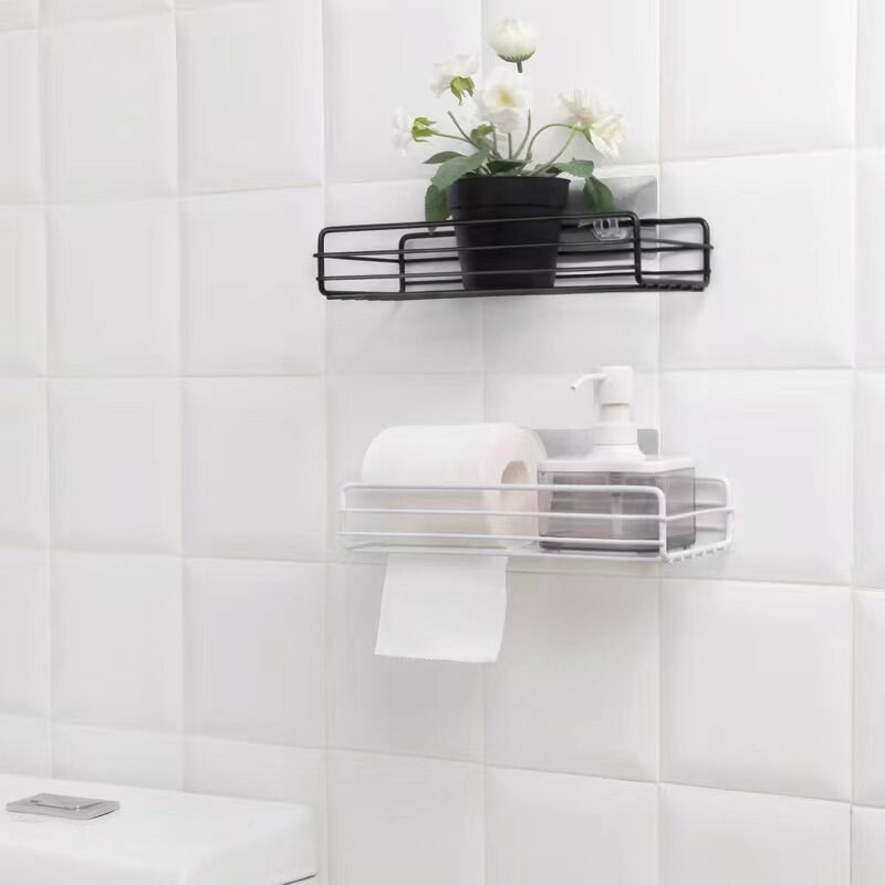 Falra szerelhető polcrendező sampon tároló tartó fúrás nélkül Zuhanypalack tartó Konyhai rendező Fürdőszoba kiegészítők