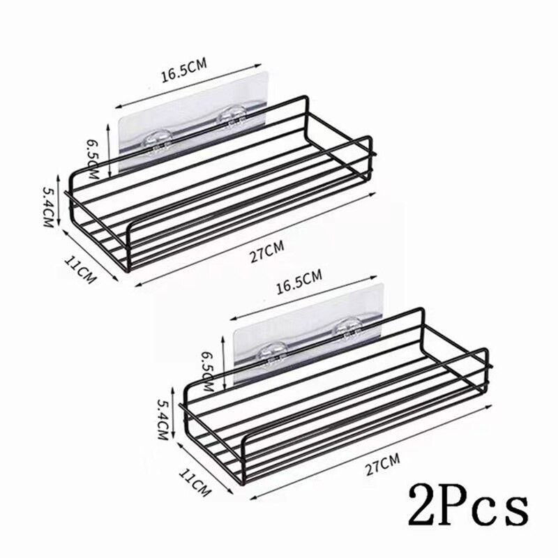 Falra szerelhető polcrendező sampon tároló tartó fúrás nélkül Zuhanypalack tartó Konyhai rendező Fürdőszoba kiegészítők