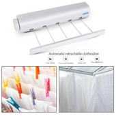 Falra szerelhető visszahúzható ruhaszárító beltéri ruhafogas kötélszárító törülközőtartó Rugalmas ruhakötél fürdőszobai ruhaszárító