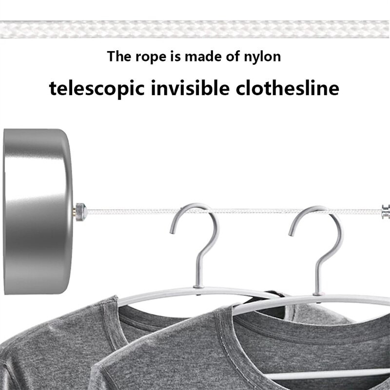 Falra szerelhető visszahúzható ruhaszárító beltéri ruhafogas kötélszárító törülközőtartó Rugalmas ruhakötél fürdőszobai ruhaszárító