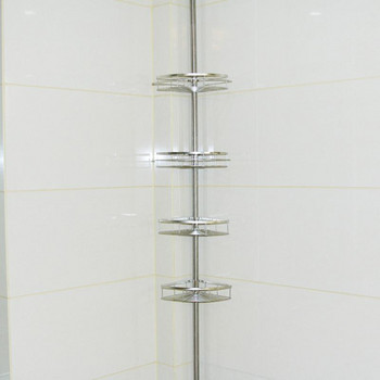 Μπάνιο από ανοξείδωτο ατσάλι 4 στρώσεων Τηλεσκοπικό ράφι μπάνιου Γωνιακό ράφι ντους Caddy Αποθήκευση Ράφια μπάνιου Εξοικονόμηση χώρου
