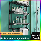 Lyukasztásmentes rozsdamentes acél fürdőszoba WC-tároló állvány fogas törülköző polc rendszerező falra szerelhető zuhanypolcok tartozékok