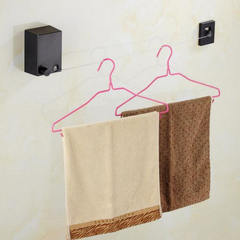 Ανοξείδωτο ατσάλι αναδιπλούμενο εσωτερικό ρούχων γραμμή σχοινί κρεμάστρα τοίχου ράφι στεγνώματος Μπαλκόνι Μπάνιο αόρατο ρούχο