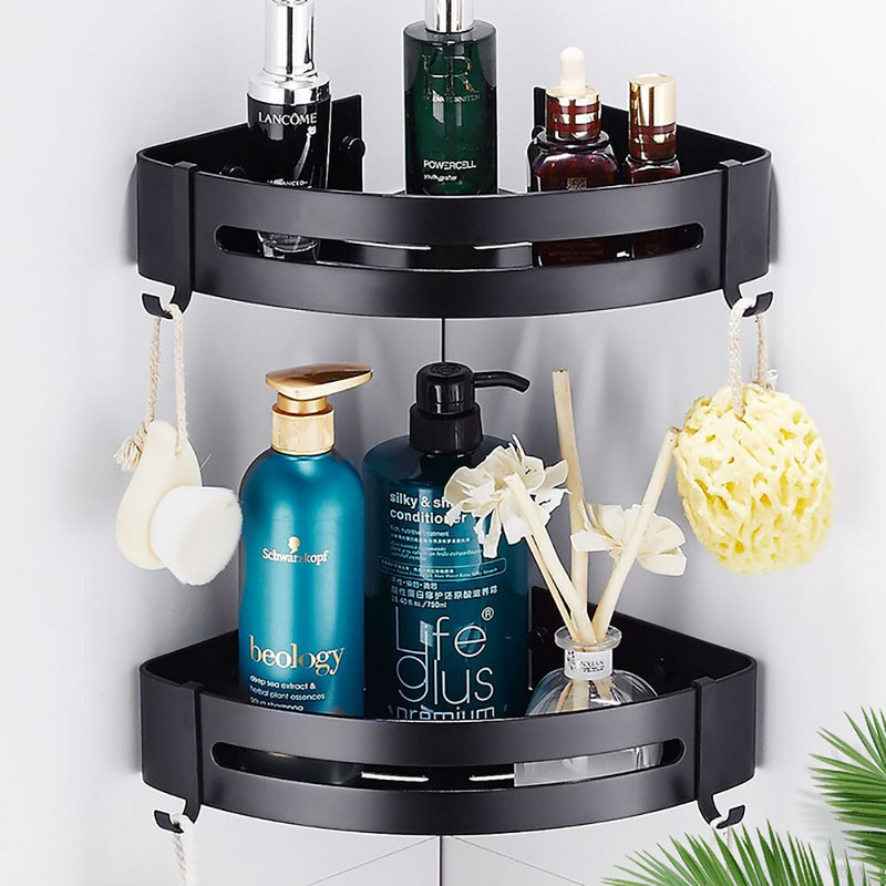 Raft de baie triunghiular Rafturi organizatoare de bucătărie Raft de colț Cadru Raft de depozitare pentru duș Suport pentru șampon Accesorii pentru baie