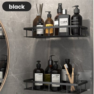 Rafturi de baie de lux fără găurire Raft de perete de duș din aluminiu rezistent la rugină Suport pentru șampon pentru prosoape Accesoriu pentru organizator de baie