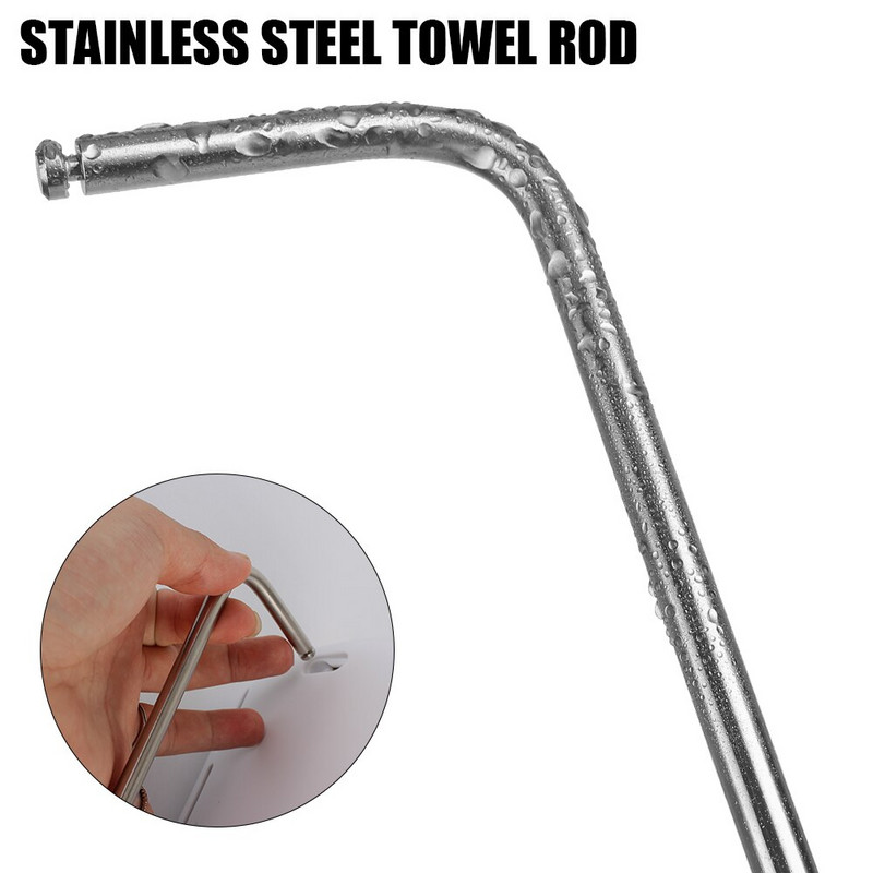 Fără găurire Suport de depozitare pentru șampon, montat pe perete, Organizator de depozitare pentru duș, cu bară de prosoape, raft de depozitare pentru baie