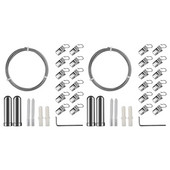 2X komplet žičane šipke za zavjese s 24 kopče, žica za vješanje slika od nehrđajućeg čelika, žica za rublje (3 metra)