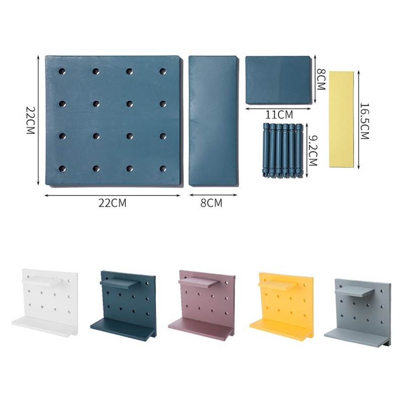 DIY tároló állvány fali polc Ingyenes lyukasztó fali kampós tárolópolc konyhai tárolóhoz Fürdőszoba szervező Otthoni tárolás szervezése