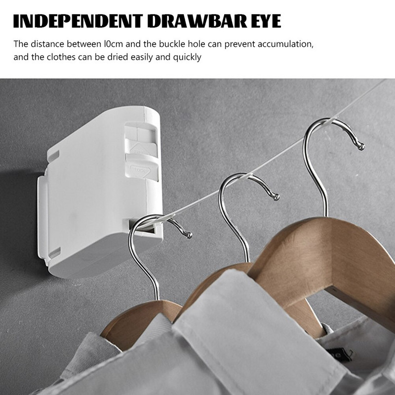 4,2 m visszahúzható fali ruhaszárító zsinór csúszásmentes láthatatlan ruhaszárító zsinór ütésmentes erkély szárító állvány háztartási kültéri ruhaakasztók