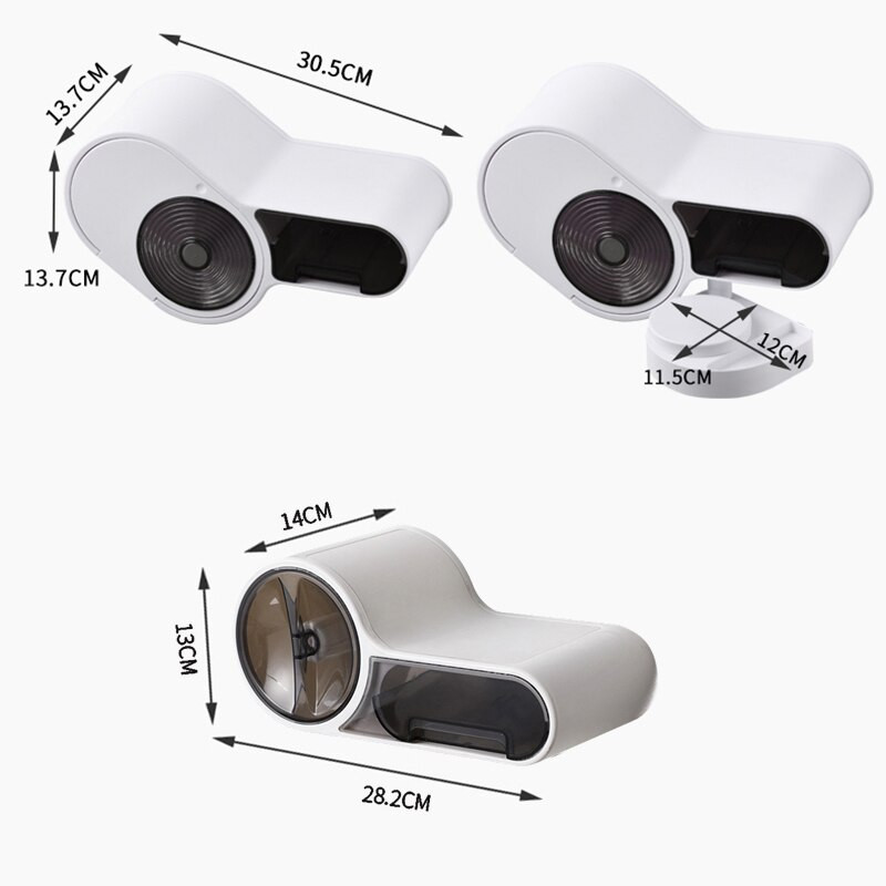 Fürdőszoba többfunkciós vízálló WC papírdoboz parfümpolc átlátszó préspattintható fedél hamutartó mentes lyukasztóval